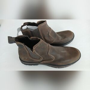 Skechers Men’s Slip‑On Leather Ankle Boots – Size 13